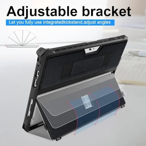 YORUNOHOSHI Case for 12.3" Microsoft Surface Pro 7+/7/6/5/4 | Rugged Cover with Pen Holder & Hand Strap (Black) thumbnail 5
