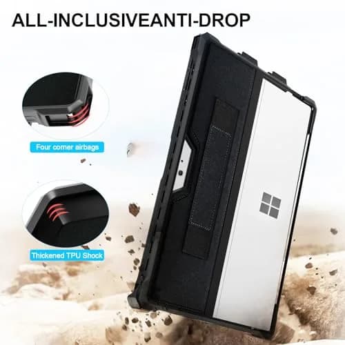 YORUNOHOSHI Case for 12.3" Microsoft Surface Pro 7+/7/6/5/4 | Rugged Cover with Pen Holder & Hand Strap (Black) thumbnail 2