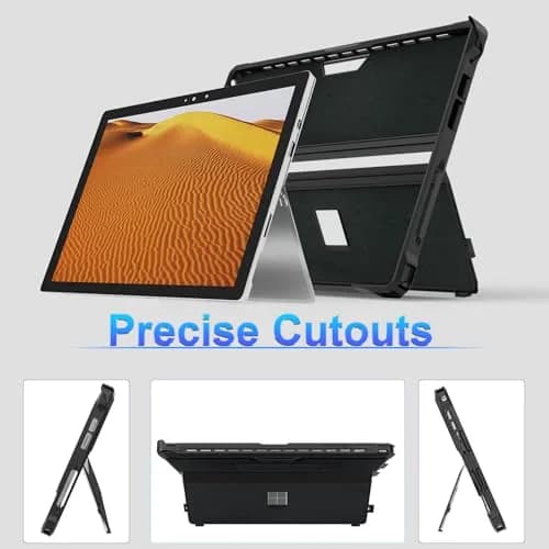 YORUNOHOSHI Case for 12.3" Microsoft Surface Pro 7+/7/6/5/4 | Rugged Cover with Pen Holder & Hand Strap (Black) thumbnail 3