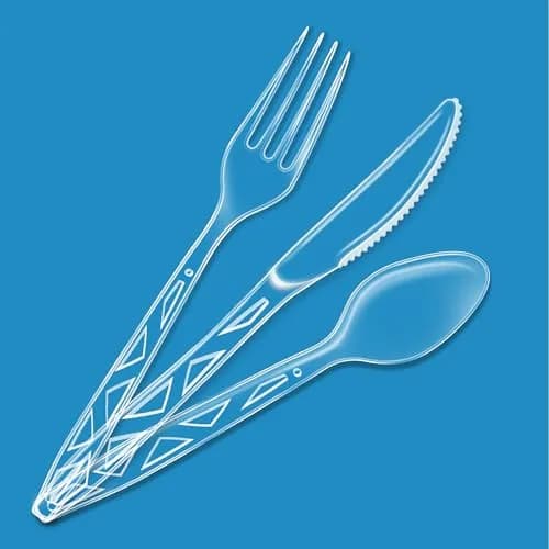 Amazon Basics Disposable Clear Plastic Cutlery Set 192 Count | Value Pack Flatware thumbnail 2