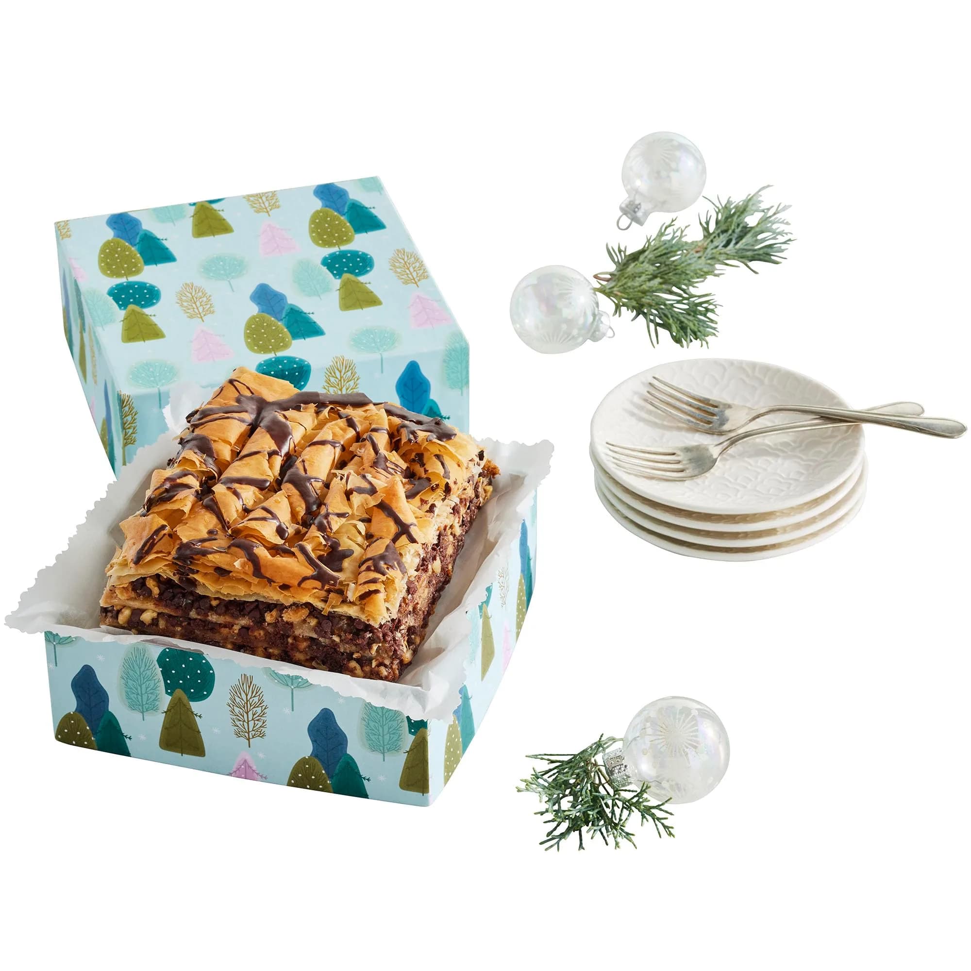 Harry & David Chocolate-Covered Baklava 1 lb | Festive Holiday Treat with Rich Chocolate Drizzle — 7.125 x 9.875 x 4.25 inches