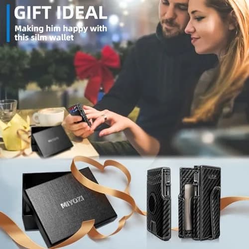 miyozi Airtag Wallet for Men, Slim Metal Card Holder with RFID Block & Money Clip thumbnail 7