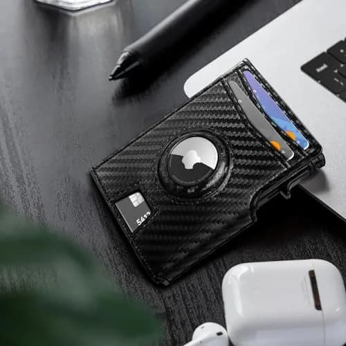 miyozi Airtag Wallet for Men, Slim Metal Card Holder with RFID Block & Money Clip thumbnail 8