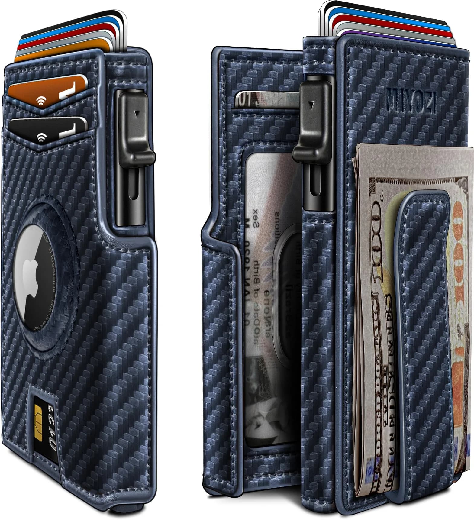 miyozi Airtag Wallet for Men with Money Clip Slim RFID Blocking Gift Box
