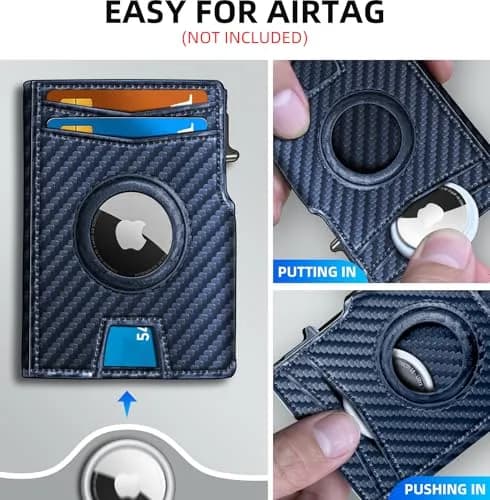 miyozi Airtag Wallet for Men with Money Clip Slim RFID Blocking Gift Box thumbnail 4