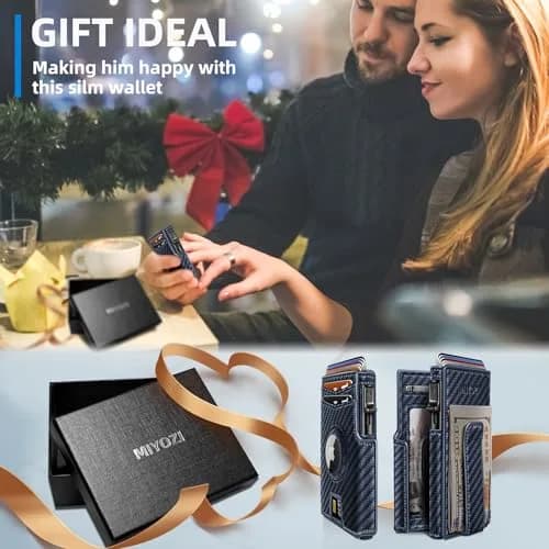 miyozi Airtag Wallet for Men with Money Clip Slim RFID Blocking Gift Box thumbnail 7