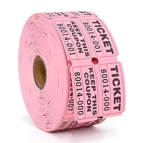 L LIKED Raffle Tickets Double Rolls Pink 1000 Pairs | Consecutive Numbering for Events - main product image