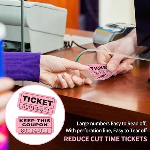 L LIKED Raffle Tickets Double Rolls Pink 1000 Pairs | Consecutive Numbering for Events thumbnail 6