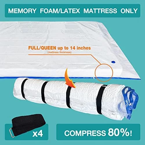 VacPack Queen Full Mattress Storage Vacuum Bag for Moving & Storage | Heavy Duty 4 Mil Plastic thumbnail 4