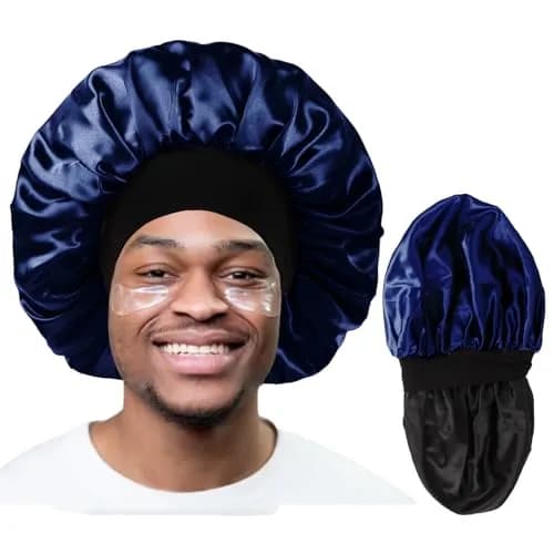 Himoswis Satin Hair Bonnet for Sleeping Men & Women, Reversible Double-Layered Silk Sleep Cap | Protects Hair & Reduces Frizz thumbnail 1