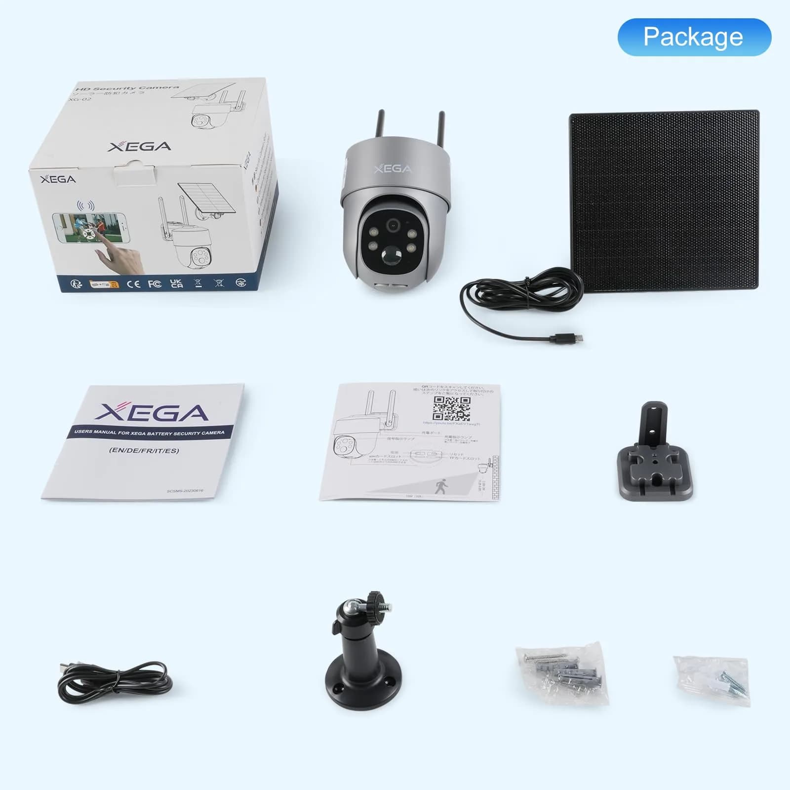 Xega 4G LTE Cellular Security Camera with Solar Panel & 128GB TF Card Support | 2K HD PTZ Night Vision Motion Detection - view 7