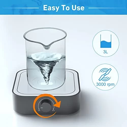 WEST TUNE Rechargeable Magnetic Stirrer Mixer 3000ml (101.4 Fl Oz) | Brushless DC Motor Lab Stir Plate thumbnail 3