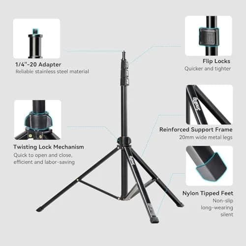 SMALLRIG RA-S200 Light Stand 6.6ft Aluminum Adjustable Support for Photography & Studio Use thumbnail 4
