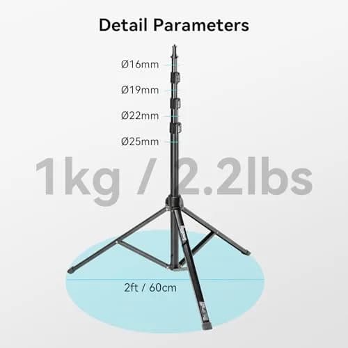 SMALLRIG RA-S200 Light Stand 6.6ft Aluminum Adjustable Support for Photography & Studio Use thumbnail 7