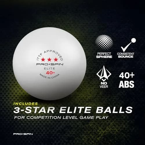 PRO-SPIN 4-Player Carbon Fiber Ping Pong Paddle Set with 8 ITTF Balls | Shakehand Grip, Red thumbnail 6