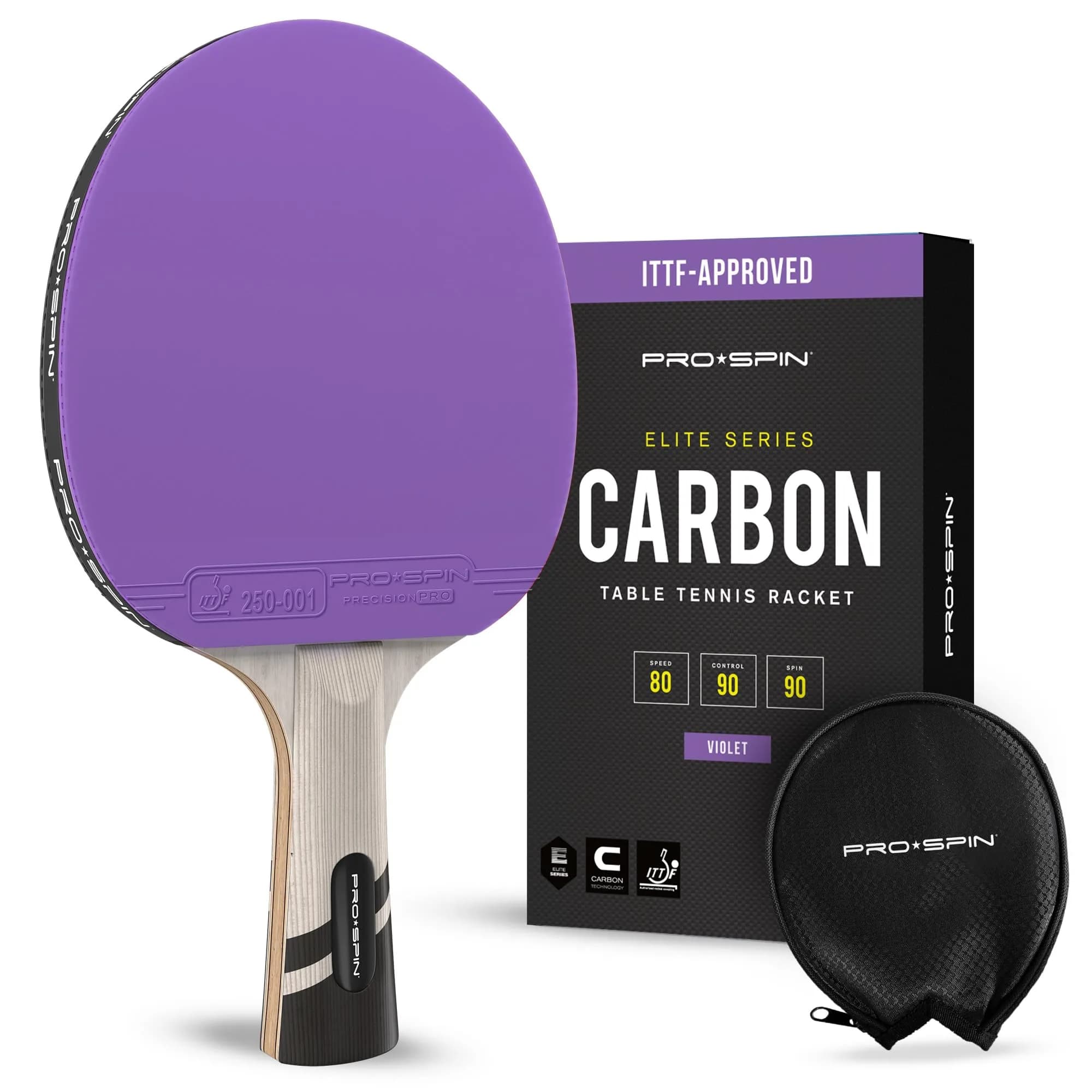 PRO-SPIN Carbon Fiber Table Tennis Rackets - Violet, 1-Pack - main product image