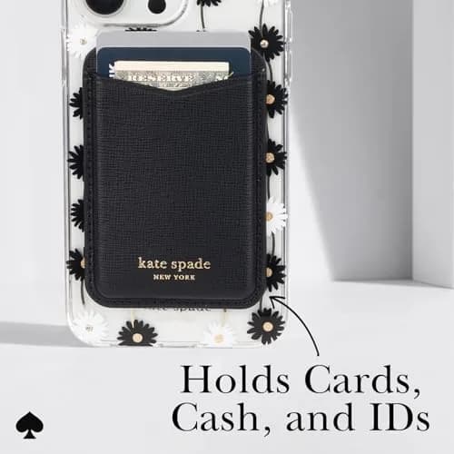kate spade new york Magnetic Card Holder/Wallet - Black | MagSafe Compatible, Elegant Leather Design thumbnail 6