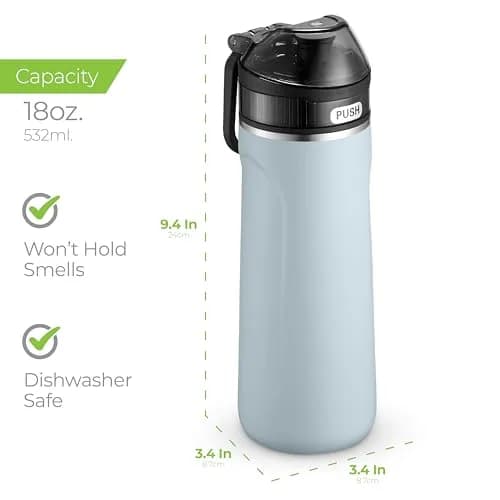 SIPX Insulated Water Bottle 18 oz | Leakproof Triple Insulated Stainless Steel, BPA-Free, Slim Durable Bottle for School, Gym & Office, Blue thumbnail 3