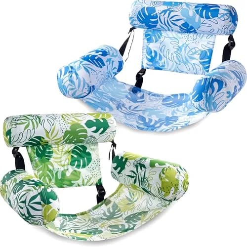 Sloosh Inflatable Pool Floats 2-Pack | 103.7 cm (40.8 in) x 30 cm (11.8 in) x 24 cm (9.4 in) - Summer Leaves thumbnail 1
