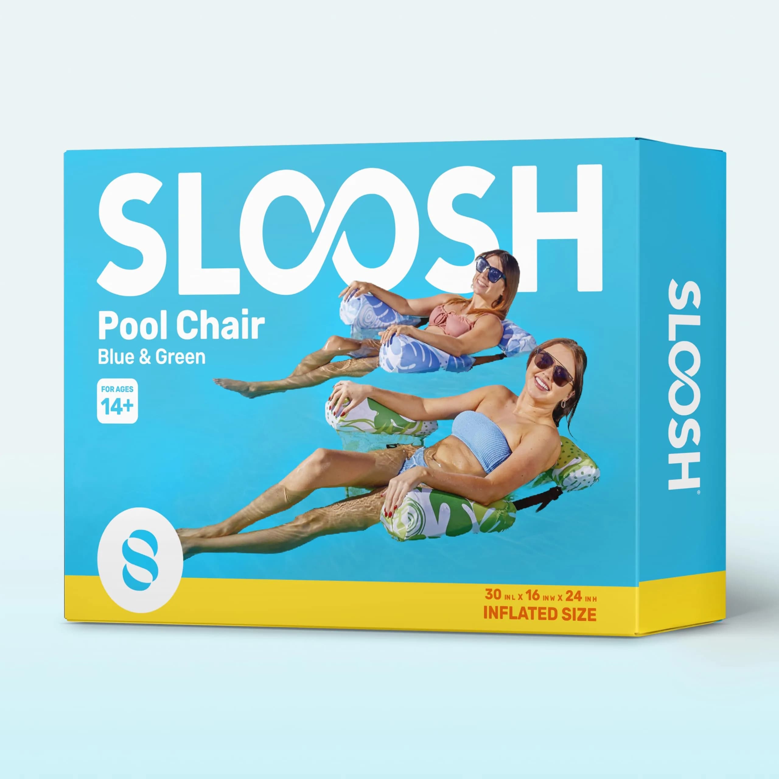 Sloosh Inflatable Pool Floats 2-Pack | 103.7 cm (40.8 in) x 30 cm (11.8 in) x 24 cm (9.4 in) - Summer Leaves - view 9