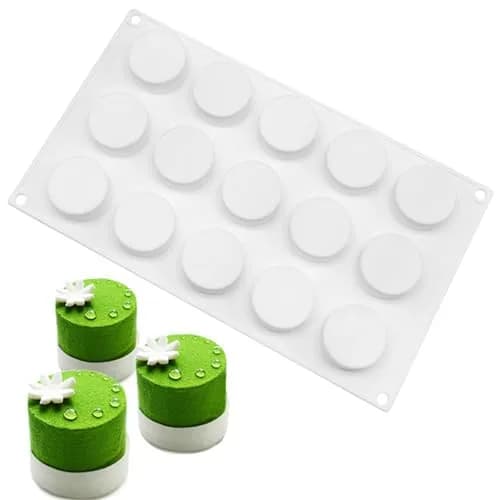 OCPO Kitchen Cylinder Silicone Mold for Baking Mousse Cake, 15 Cavities | Easy Release Dessert & Chocolate Mold thumbnail 1