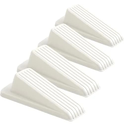 Utron White 4 Pack Door Stoppers | Floor Mount Rubber Door Wedge (10.9 cm x 5.6 cm x 3.3 cm) thumbnail 1