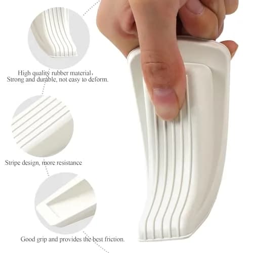 Utron White 4 Pack Door Stoppers | Floor Mount Rubber Door Wedge (10.9 cm x 5.6 cm x 3.3 cm) thumbnail 3