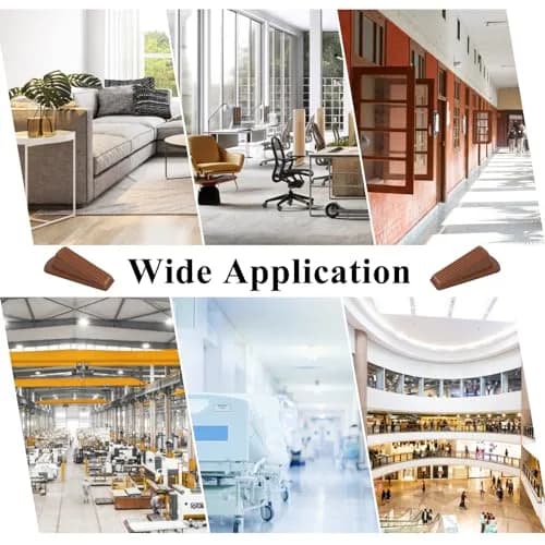 Utron Rubber Door Stopper Wedge 4.8x2.2x1.3in (Brown, 4-Pack) | Grips All Floor Types thumbnail 6