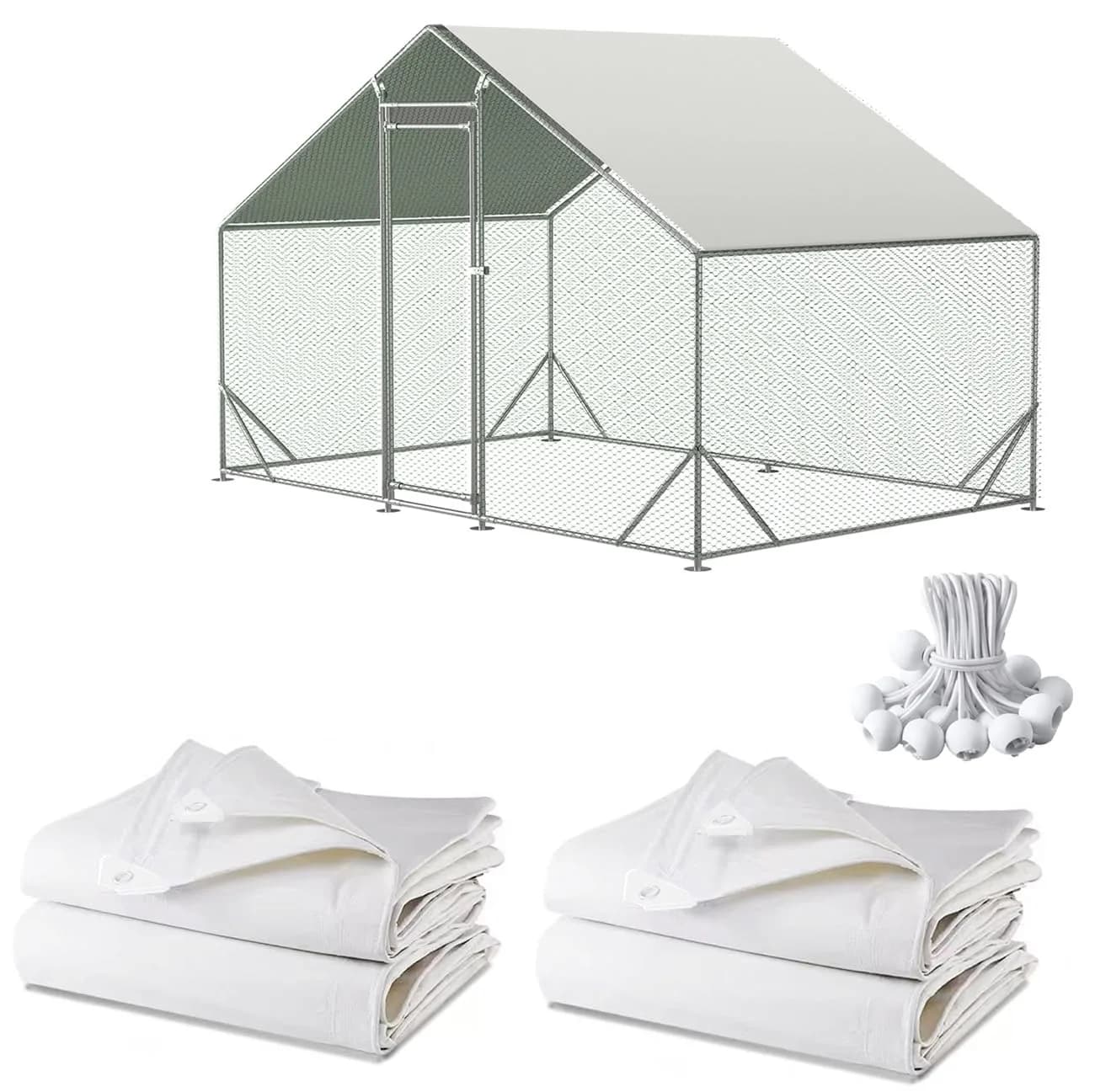 Ahpuhtan Waterproof Chicken Coop Cover 11.3*6.3 FT | UV & Weather Resistant for Winter