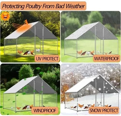 Ahpuhtan Waterproof Chicken Coop Cover 11.3*6.3 FT | UV & Weather Resistant for Winter thumbnail 4