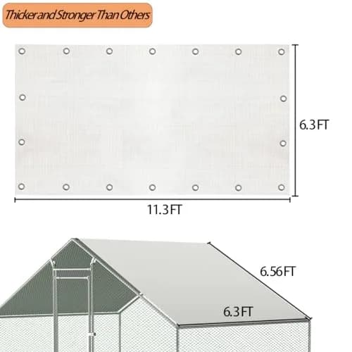 Ahpuhtan Waterproof Chicken Coop Cover 11.3*6.3 FT | UV & Weather Resistant for Winter thumbnail 2
