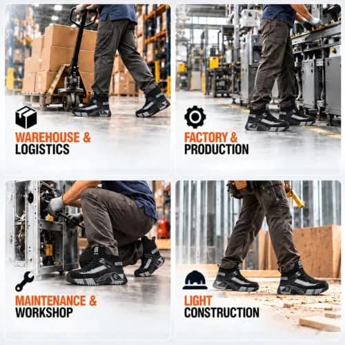 GUYISASH Steel Toe Shoes for Men Comfy Black Work Safety Shoes | Impact & Puncture Protection (120 chars) thumbnail 8