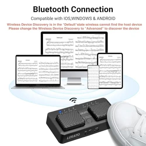 LEKATO Mini Wireless Bluetooth Page Turner Pedal, 7 Page Turning Modes | Portable Silent Music Control thumbnail 3