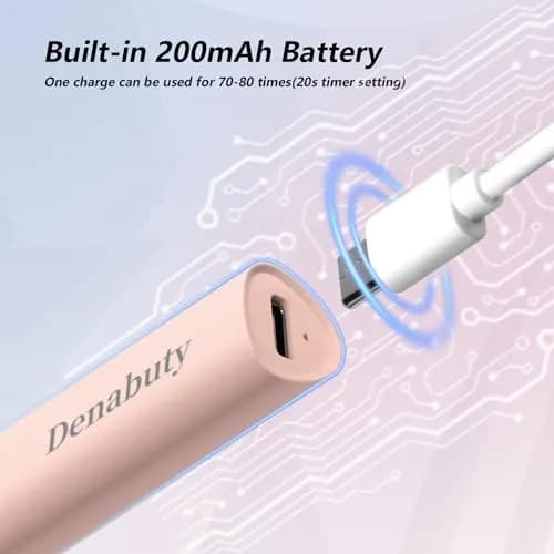 Denabuty Mini UV LED Nail Lamp Handheld with Stand, Pink 11.3cm (4.4in) | Fast Gel Nail Curing thumbnail 5