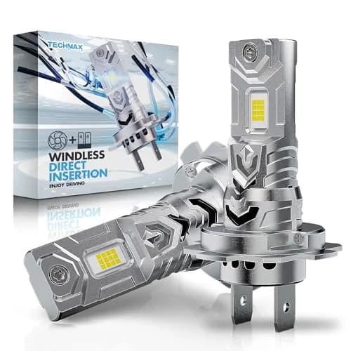 TECHMAX H7 LED Headlight Bulbs 6500K Xenon White 30000LM 2-Pack | Plug-and-Play H7 Fog Bulb with Cooling Fan thumbnail 1