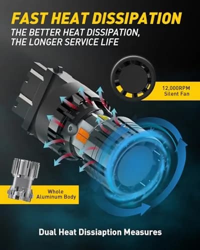 AUXITO 3157 Switchback LED Bulbs 3057 3457 4157 Dual Color Amber/White | Error-Free Turn Signal & DRL thumbnail 5