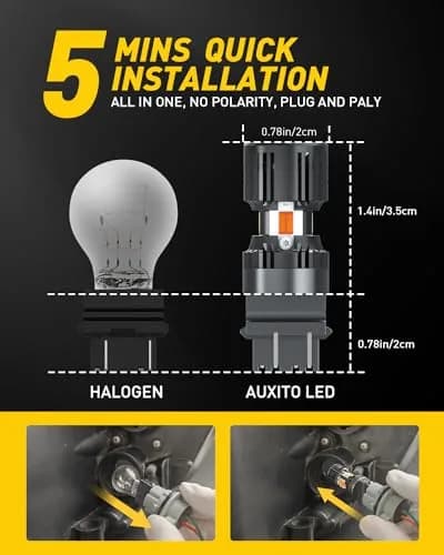 AUXITO 3157 Switchback LED Bulbs 3057 3457 4157 Dual Color Amber/White | Error-Free Turn Signal & DRL thumbnail 6