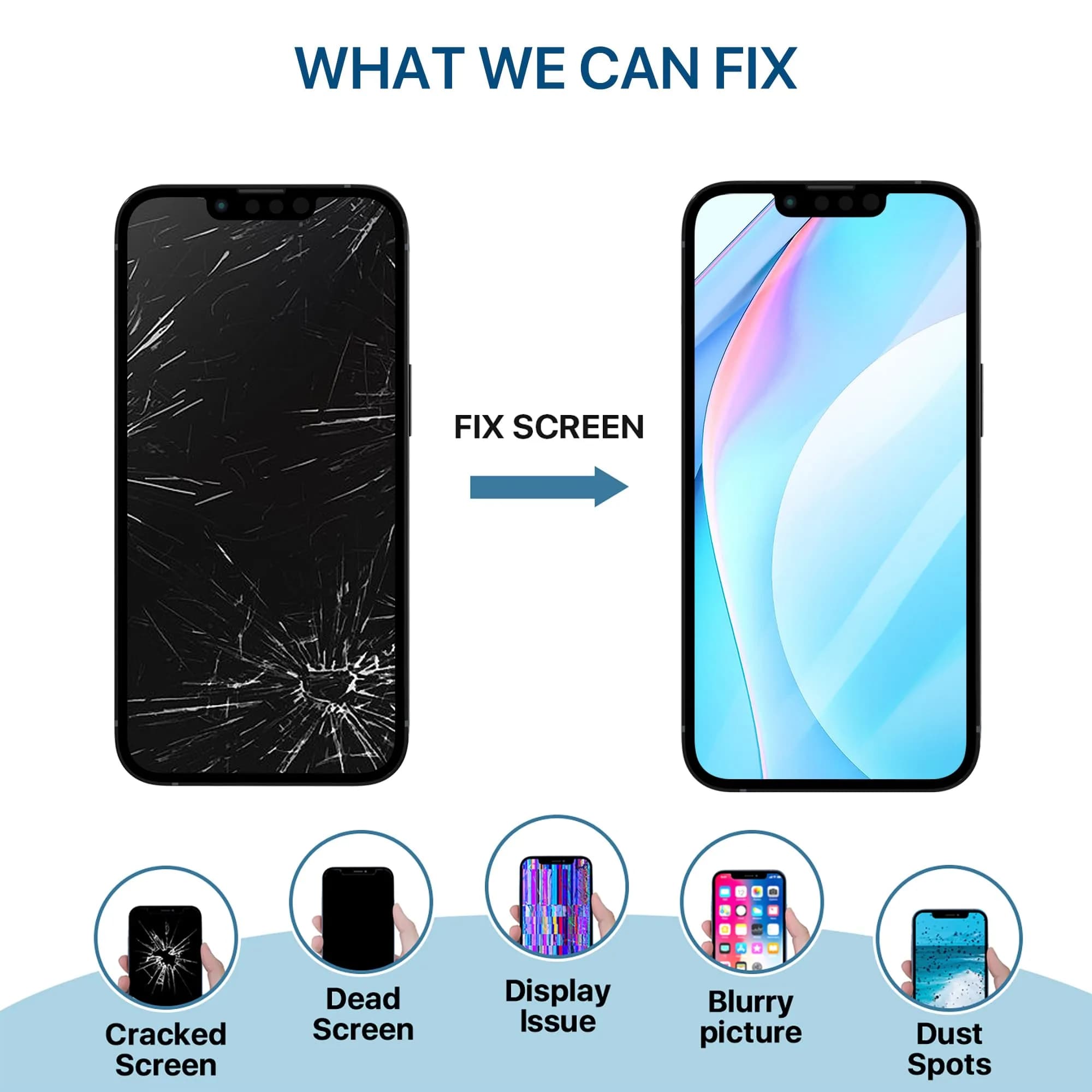 FFtopu iPhone 13 Screen Replacement Kit 6.1" LCD Display with Digitizer Assembly | Full HD Screen Repair for Models A2633 A2482 A2631 A2634 A2635 - view 4
