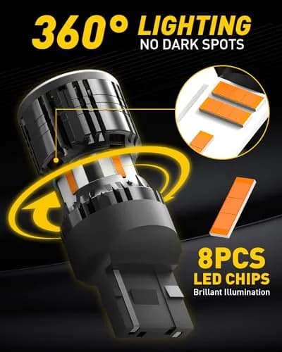AUXITO CANBUS 7440 LED Bulbs Amber Yellow | Error-Free Turn Signal Lights, Pack of 2 thumbnail 7