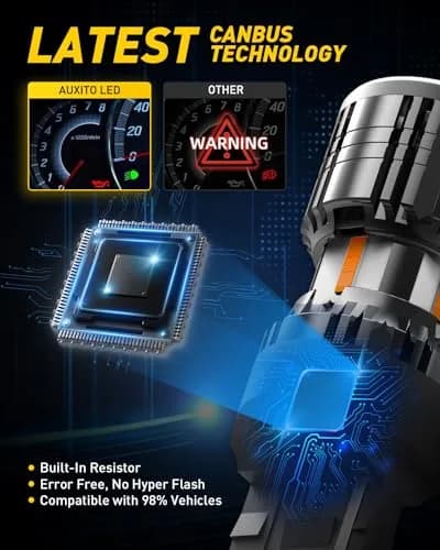 AUXITO CANBUS 7440 LED Bulbs Amber Yellow | Error-Free Turn Signal Lights, Pack of 2 thumbnail 2