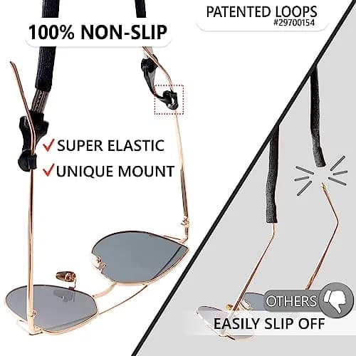 SIGONNA Eyeglasses String Holder Strap - Eyewear Neck Chain for Men Women | 27 in Adjustable Black thumbnail 3