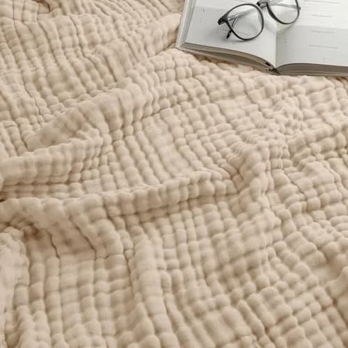 Comfy Cubs Adult Muslin Blanket 90x66” Twin | Breathable, Soft & Multi-Size Cotton Throw thumbnail 1