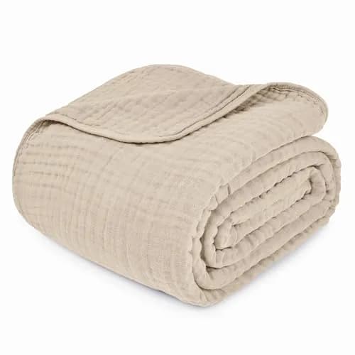 Comfy Cubs Adult Muslin Blanket 90x66” Twin | Breathable, Soft & Multi-Size Cotton Throw thumbnail 6