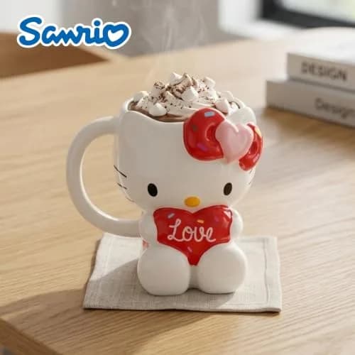 Silver Buffalo Sanrio Hello Kitty Holding Love Heart 3D Sculpted Mug 591ml (20oz) | Officially Licensed Sanrio Collectible thumbnail 2