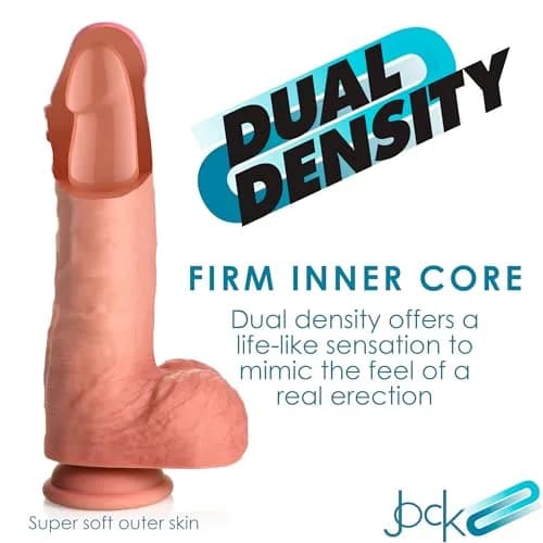 CURVE TOYS Jock 8.75" Uncut Dual Density Silicone Dildo 22.2cm (8.75in) | Realistic Feel for Couples thumbnail 5