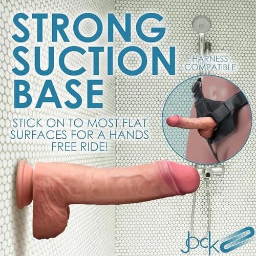 CURVE TOYS Jock 8.75" Uncut Dual Density Silicone Dildo 22.2cm (8.75in) | Realistic Feel for Couples thumbnail 6