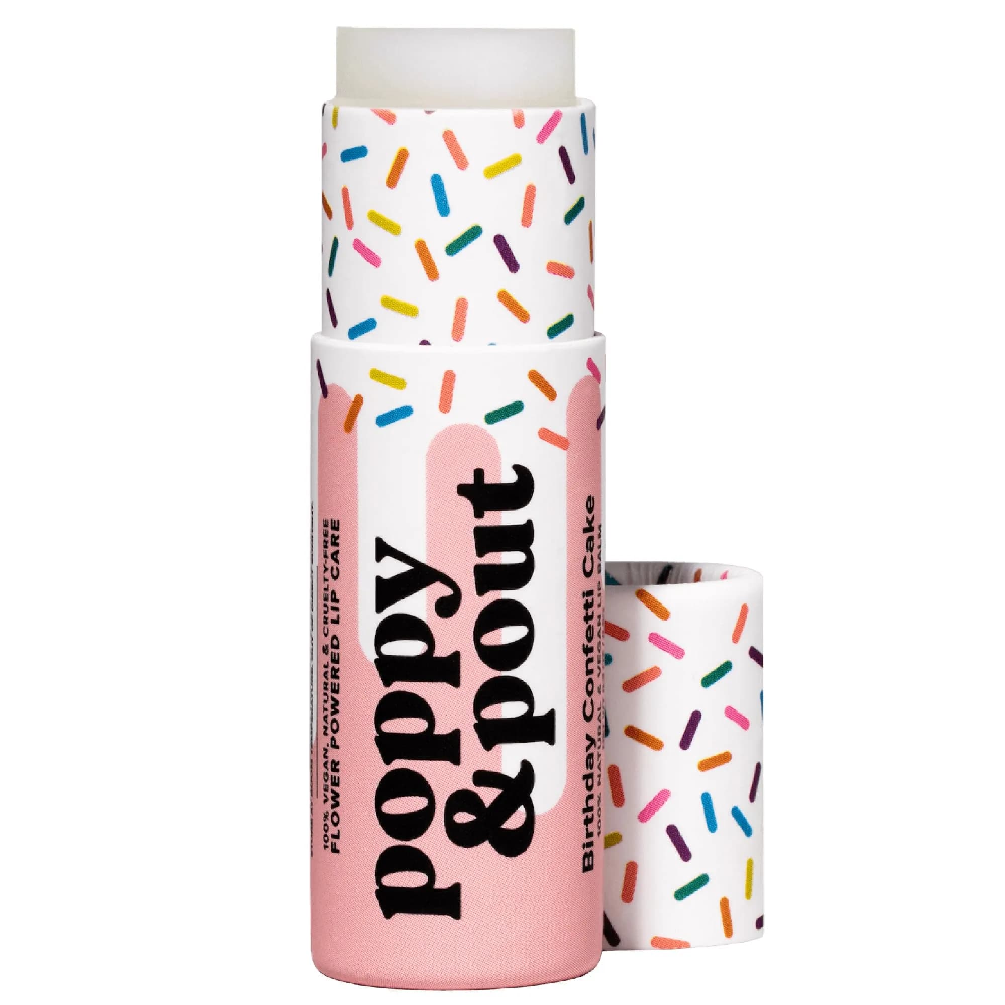 Poppy & Pout Birthday Cake Jumbo Lip Balm | All Natural Moisturizer with Beeswax & Vitamin E