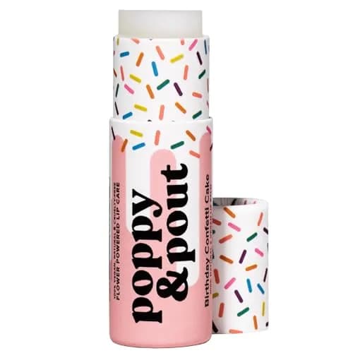 Poppy & Pout Birthday Cake Jumbo Lip Balm | All Natural Moisturizer with Beeswax & Vitamin E thumbnail 1