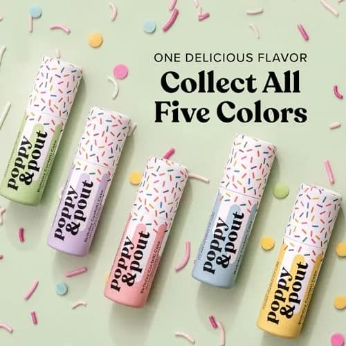 Poppy & Pout Birthday Cake Jumbo Lip Balm | All Natural Moisturizer with Beeswax & Vitamin E thumbnail 8