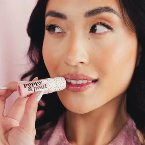 Poppy & Pout Birthday Cake Jumbo Lip Balm | All Natural Moisturizer with Beeswax & Vitamin E thumbnail 3